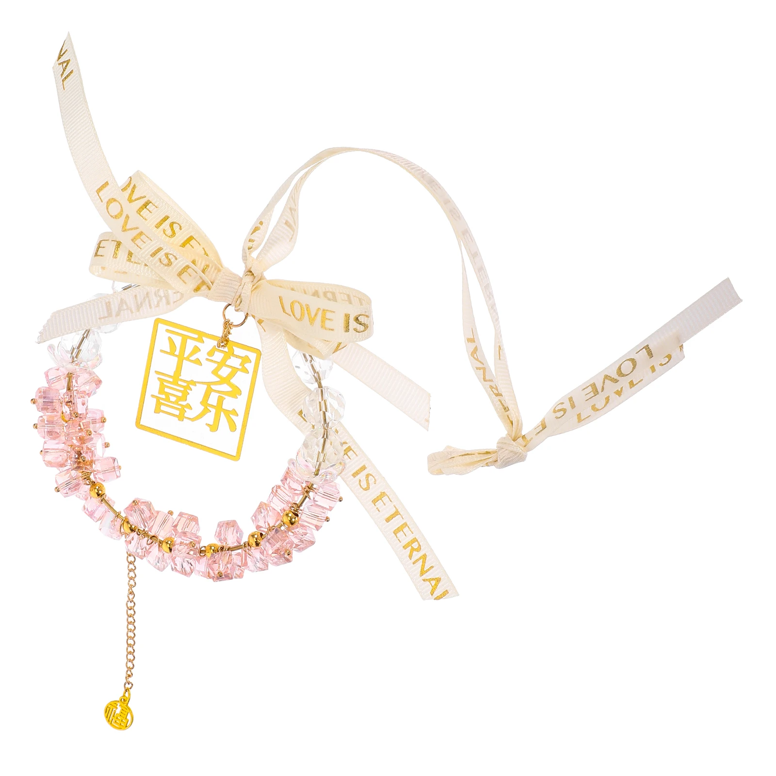 

Crystal Cube Pendant Pink Car Hanging Ornament for Rearview Mirror Decoration Stylish Crystal Car Charm