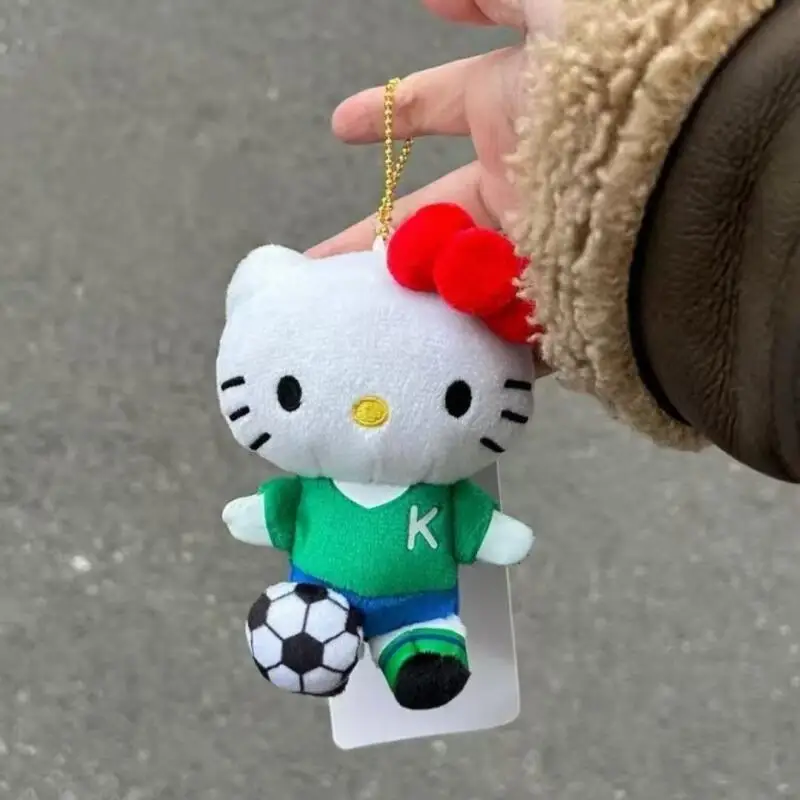 Sanrio Hello Kitty Play Football Plush Filling Doll Shoulder Bag Hanging Ornaments Clothing Cute Decoration Girl's Birthday Gift