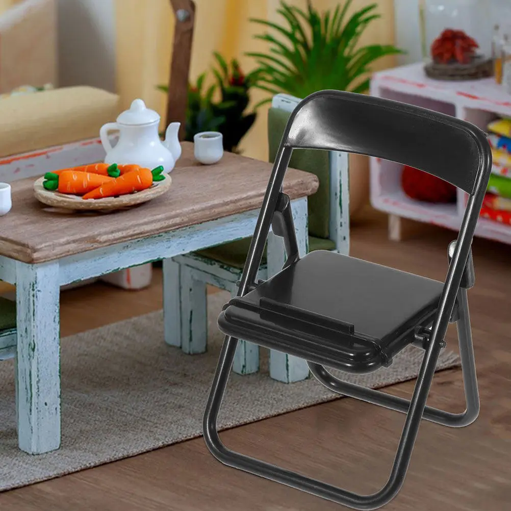 

24Pcs Miniature Folding Chair Mini House Ornament Micro Landscape Decor Desktop Phone Holder Creative Chair Phone Bracket Small