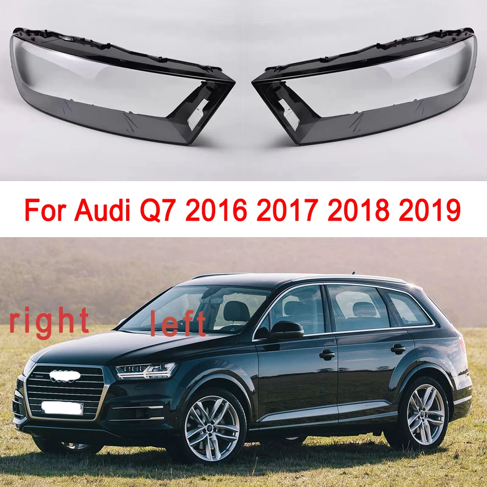 

Стеклянная крышка для автомобильной фары для Audi Q7 2016 2017 2018 2019 левая/правая сторона прозрачные абажуры плексиглас налобный фонарь чехол для объектива