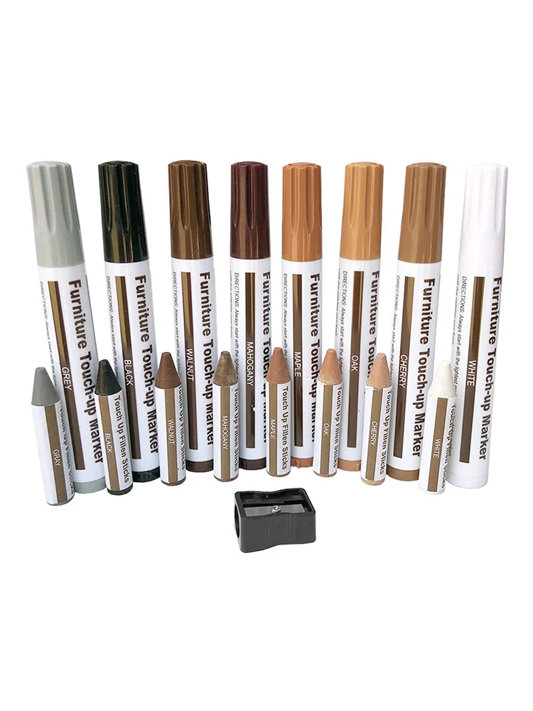 Wood Touch Up Markers | 17pcs Furniture Repair Kit Wood Markers | Wood Floor Scratches Repair Scratc