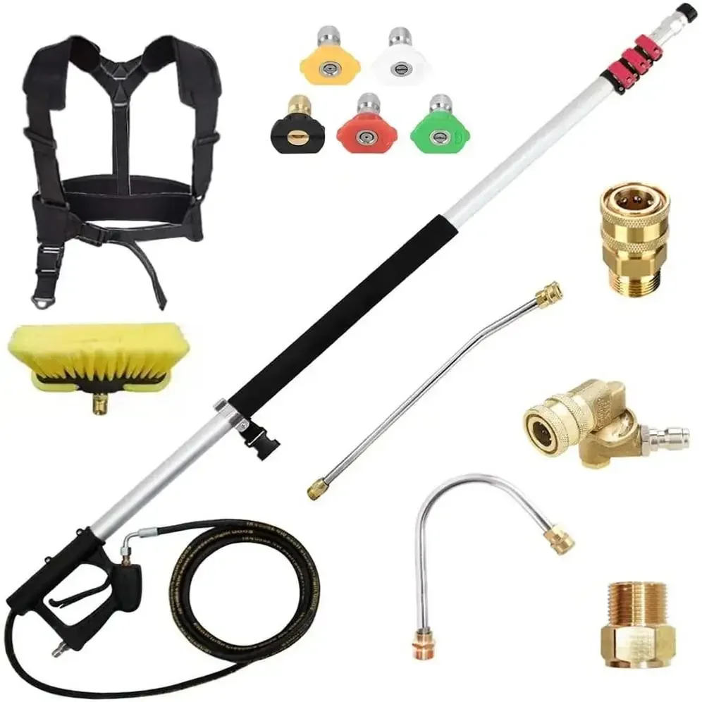 Extension rod telescopic rod four sections six meters cleaner property garden exterior wall cleaning