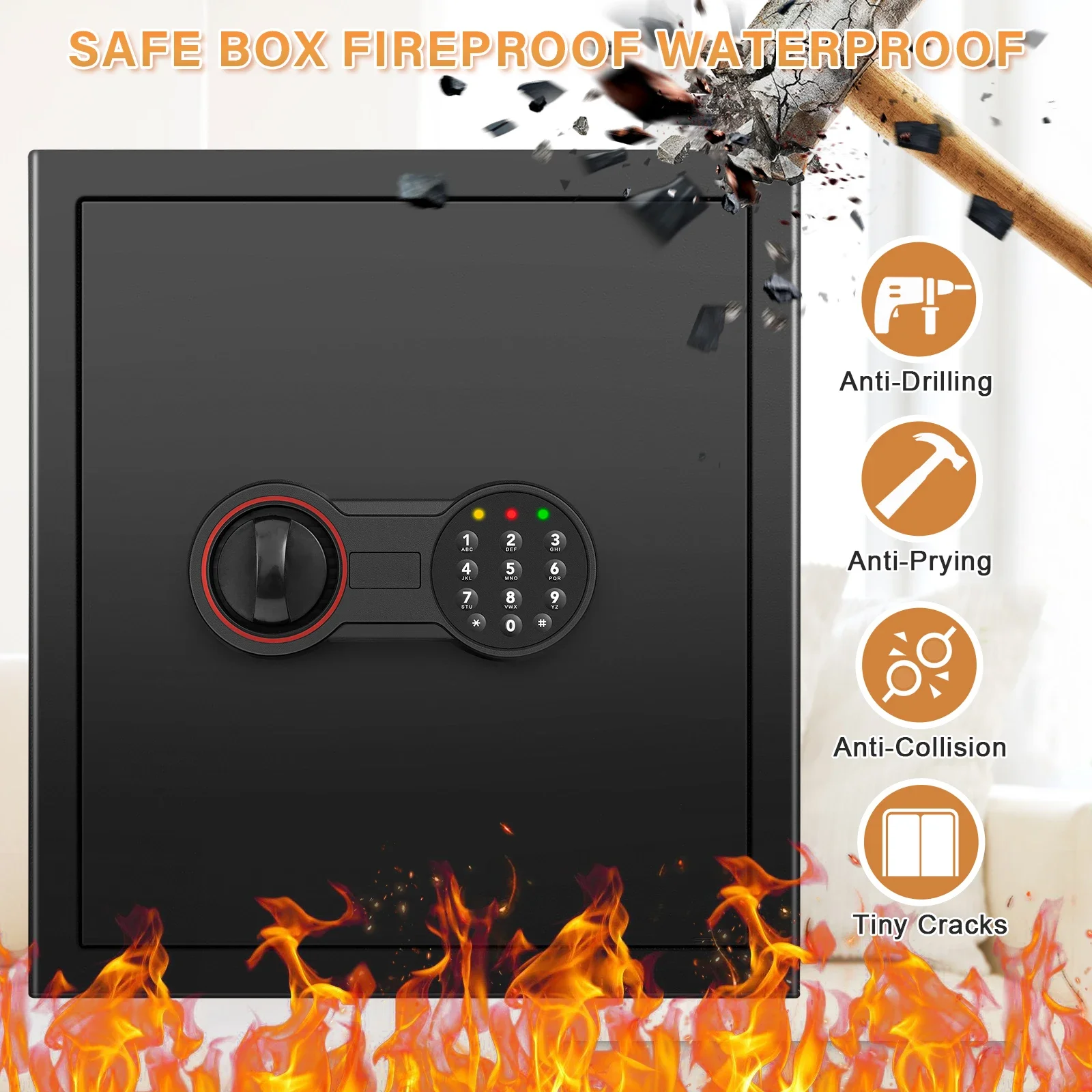 Электронная безопасность, небольшой портативный сейф для домашнего офиса, цифровой замок, металлический шкафчик для денег, портативные сейфы для дома, производство