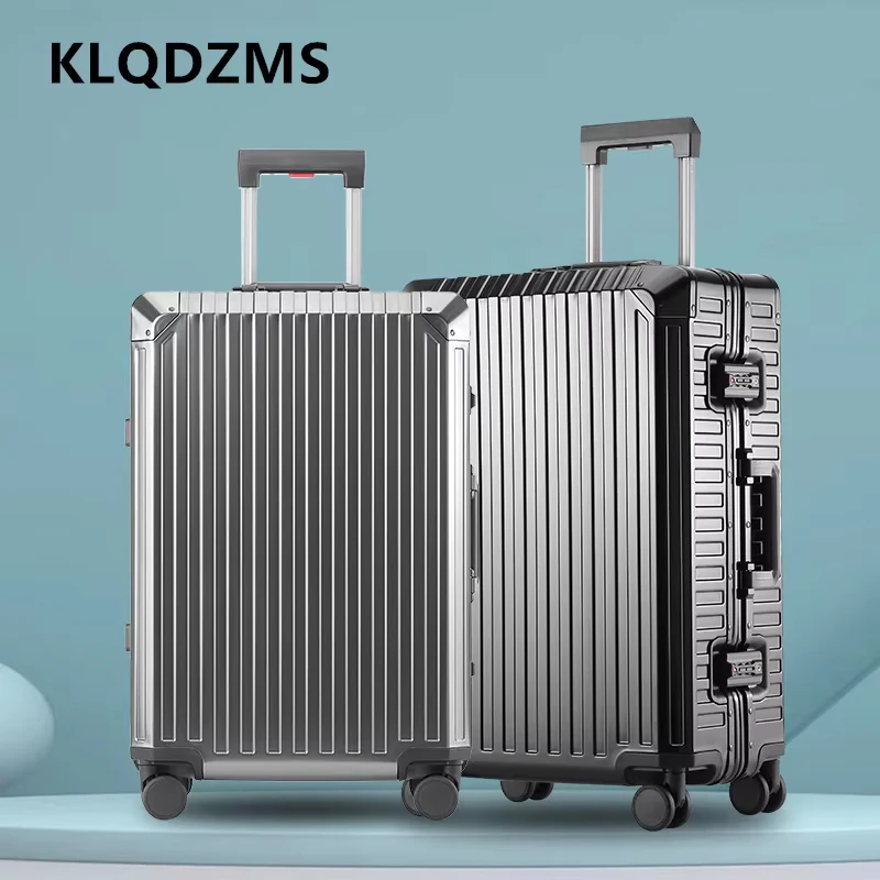 

KLQDZMS Travel Luggage All Aluminum Magnesium Alloy Boarding Box Large Capacity Business Trolley Case 20"24"26"28 Inch Suitcase