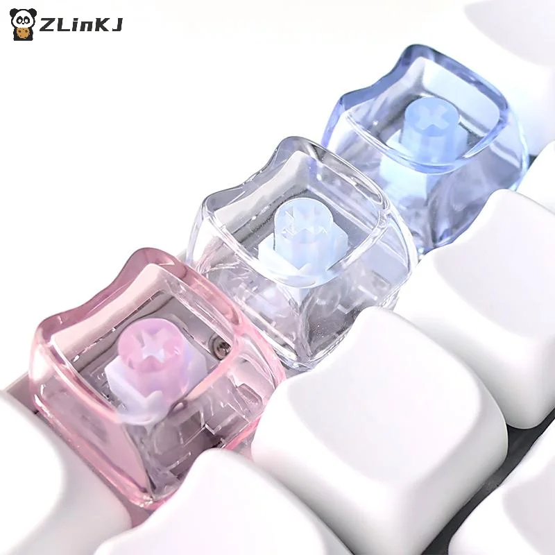 ▶10/20pcs Cute Cat Shaped Transparent Keycaps PBT 1U PC Blank Key Caps MAO Profile DIY No Engraved Keycap For MX Switch Keyboard