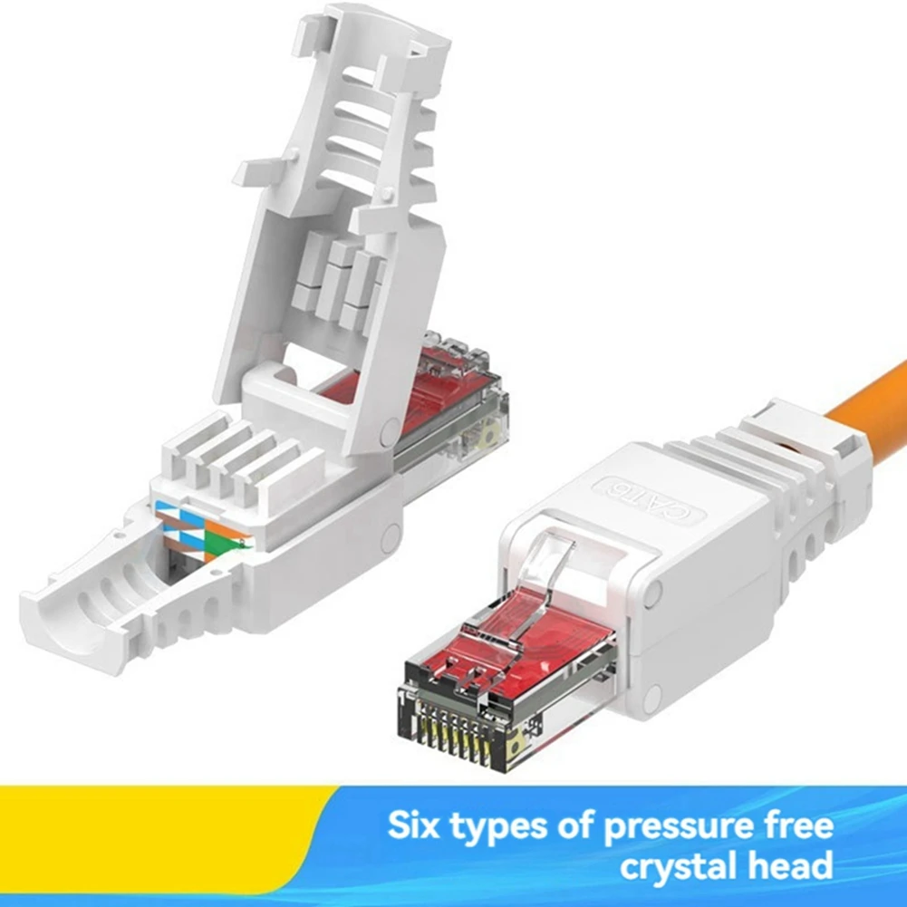 

5 PCS RJ45 Wire-Punch Ethernet Plug Easy DIY Network Termination, No Crimper Required For Desktop Routers & Switches