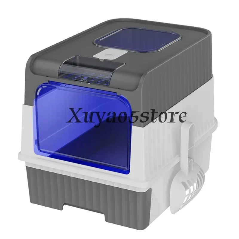 Large Fully Enclosed Pet Cat Litter Box, Detachable Design to Prevent Splashing, Easy-to-Clean Cat Toilet with Litter Shovel