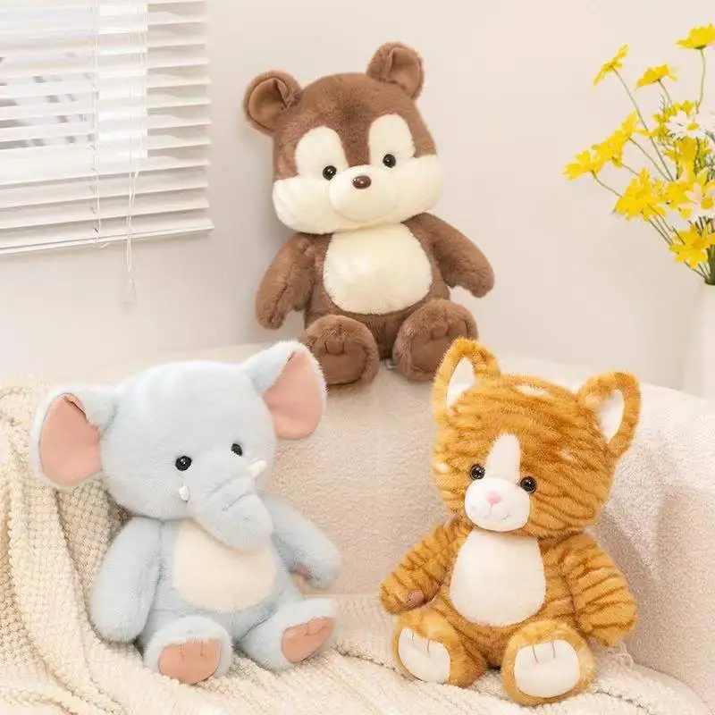 最新の森の動物人形かわいいぬいぐるみ手作り人形漫画アニメかわいい枕子供の誕生日プレゼント楽しい人形