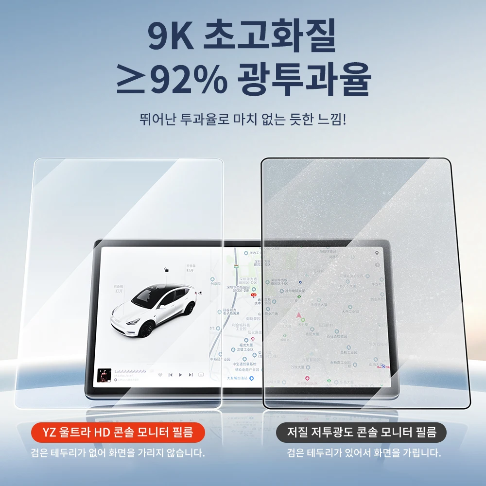 YZ 테슬라 모델 Y/YL 주니퍼 2025-2026 모델 3 하이랜드 2024-2026 15.4인치 및 16인치 내비게이션용 매트 강화 유리 스크린 프로텍터 및 8인치 후면 스크린 매트 HD 센터 컨트롤 터치 스크린 프로텍터 썸네일 5