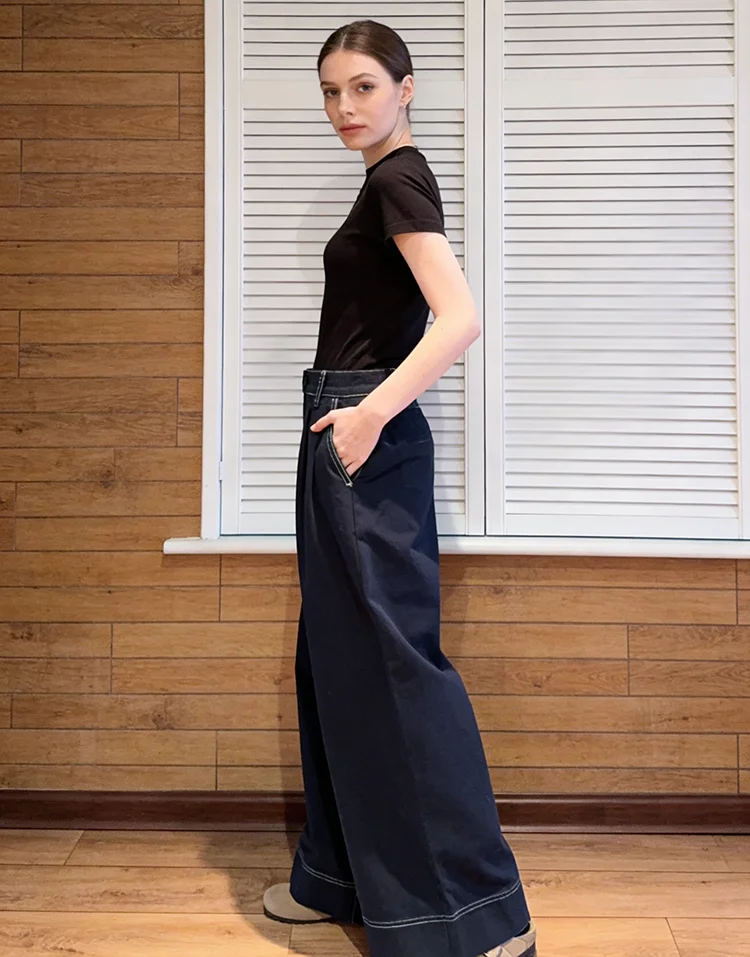 Dżinsy Damskie Y2K Miękkie Wiosna Jesień Elastyczne Luźne Casualowe Delikatne Oddychające Koreański Styl Oversize Szerokie Nogawki Codzienne