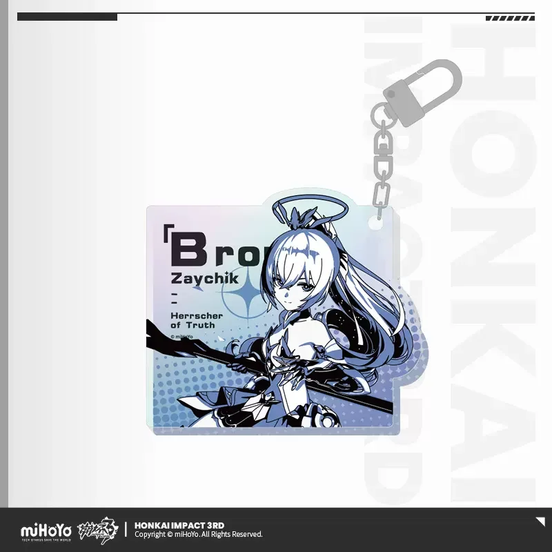 Sunsyea Honkai Impact 3rd Official Merch miHoYo Original Authentic XTYX Series Metal  Keychain Pendant Bronya Mei Kiana