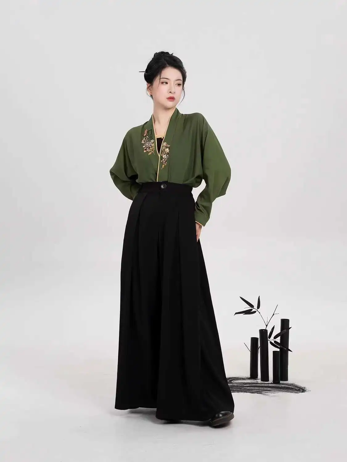 

National Style Han Elements Song System Hanfu Airplane Sleeves Tops Womens fashion Suspenders Tube Top Song Pants Daily Commute