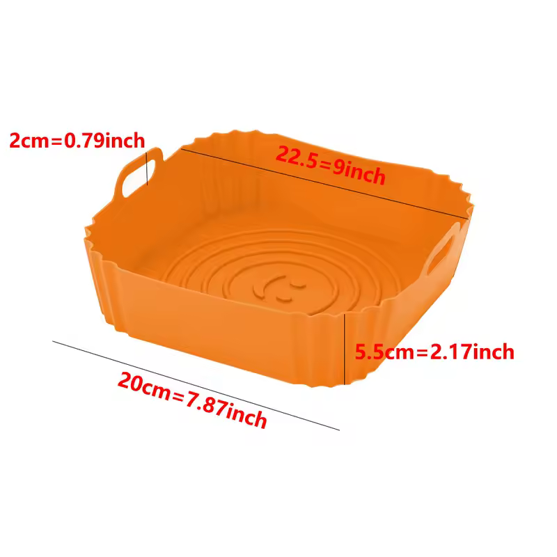 Reusable Airfryer Pan Liner Accessories Silicone Air Fryers Oven Baking Tray Pizza Chicken Airfryer Non-stick Silicone Mould - Image 9