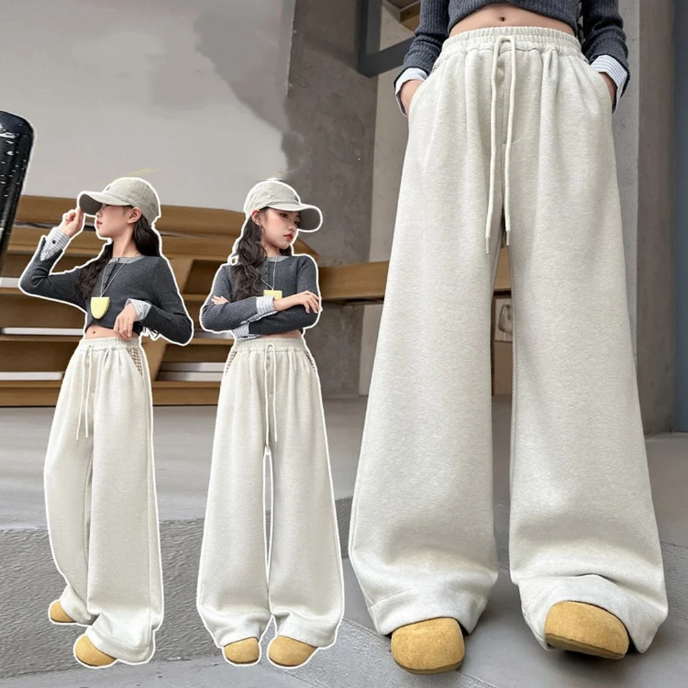 Street Children's Wear Girls Long Pants Kids Fashion Sweatpants Autumn Casual Loose Fashion Trousers 5-14T Solid Baggy Bottoms