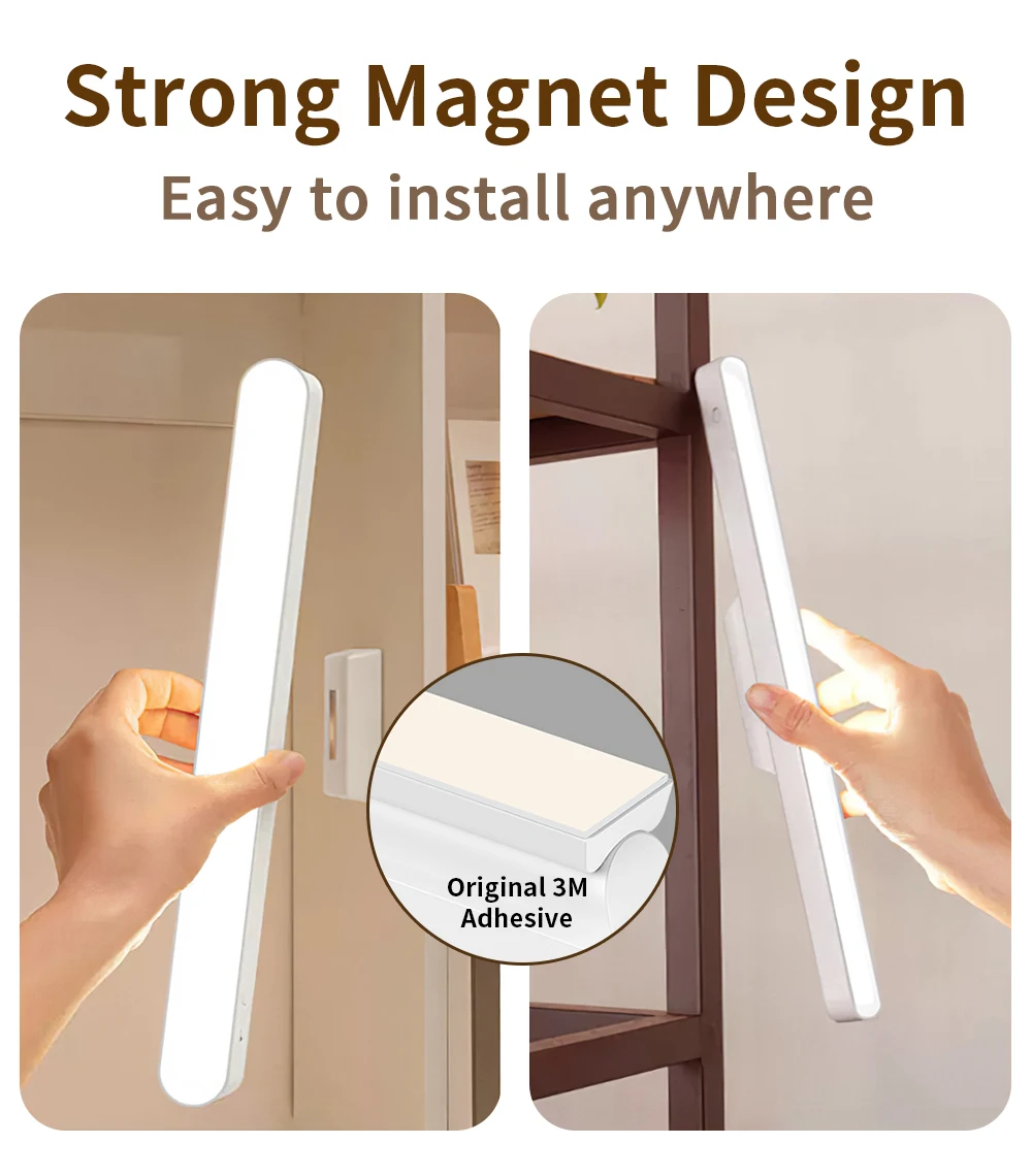 LED Desk Lamp Hanging Magnetic Stepless Dimming LED Night Light USB Rechargeable Bedroom Light Cabinet Closet Reading Night Lamp
