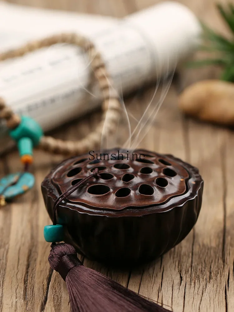 Zen creative lotus pod agarwood incense burner ornament