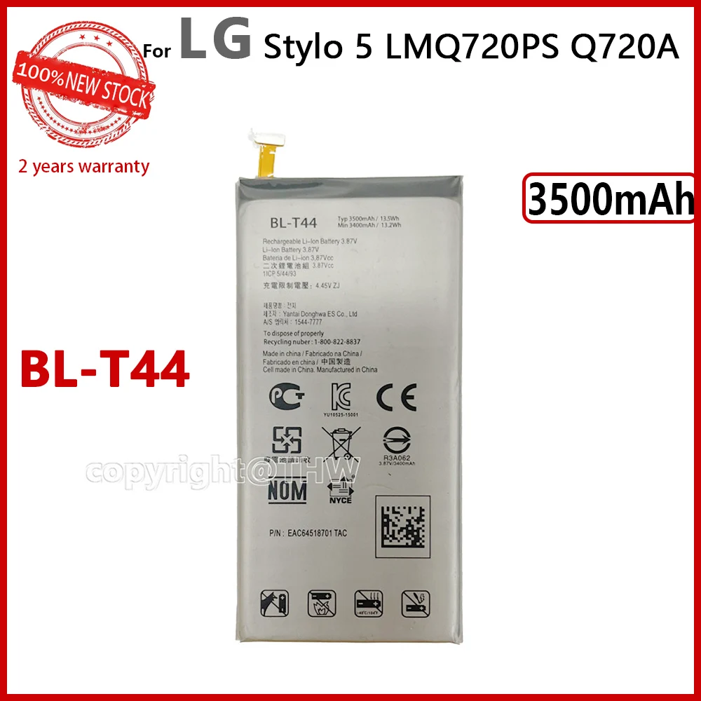 Genuine BL-T44 BL T44 Battery FOR LG Stylo 5 K50 Q60 K40S K51 X6-2019 X6 2019 Mobile Phone Replacement Batteries+Free Tools