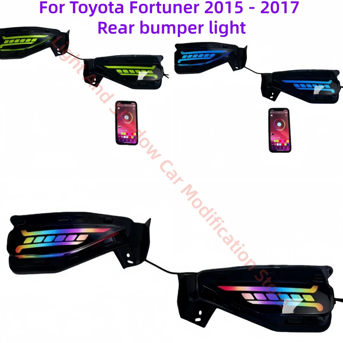 

For Toyota Fortuner 2015-2017 Rear bumper light Modification LED Brake lights Turn signal Warning light Rear bumper Auto parts