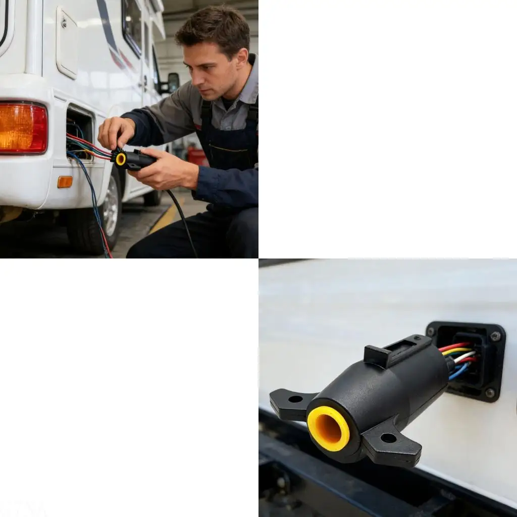 

G7NA Professional 7 Pin Trailer Plug Provide Stable Power Supply For Tail Lights Easy Installation Trailer Plug