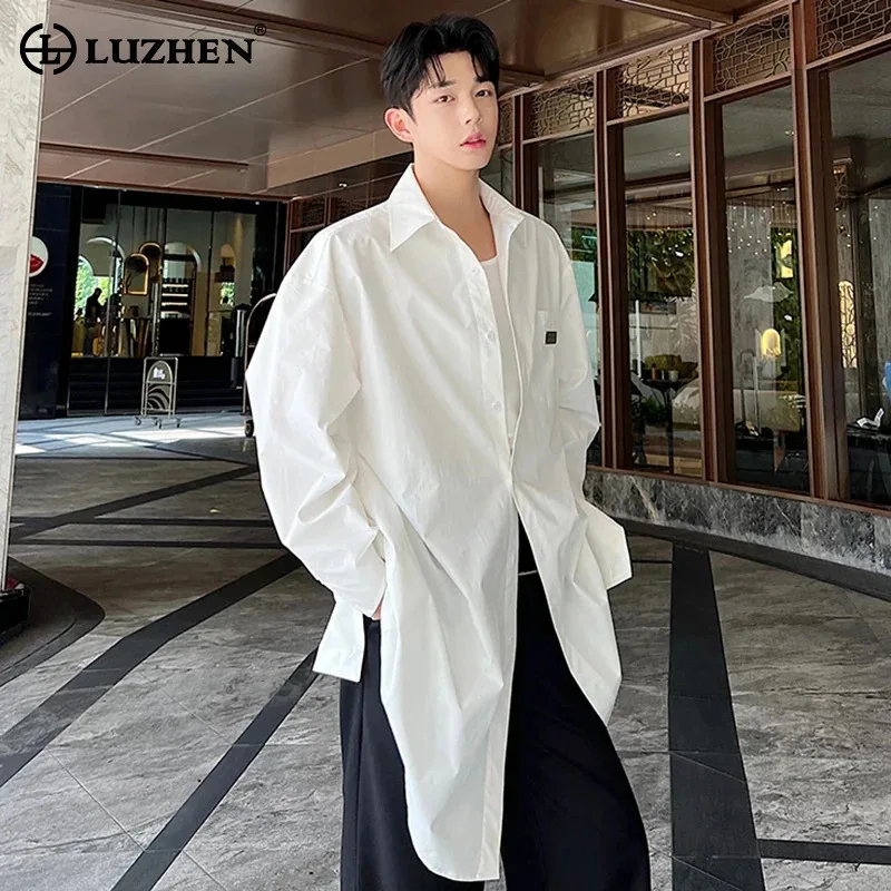 

LUZHEN 2024 Fashion Elegant Long Sleeved Shirts Personalized Trendy Original New Men's Street High Quality Korean Tops LZ3314