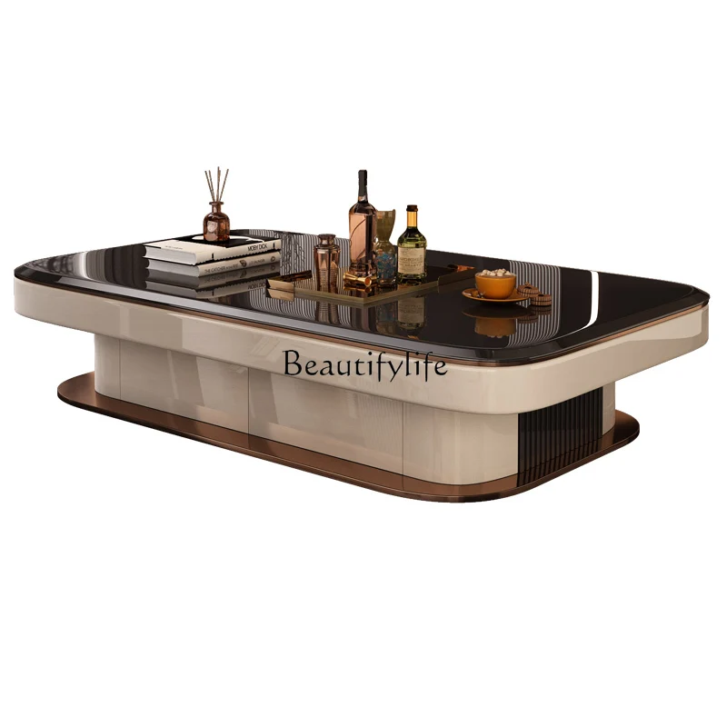 

1.5 meters large coffee table light luxury high-end large apartment high-end atmospheric microcrystalline stone