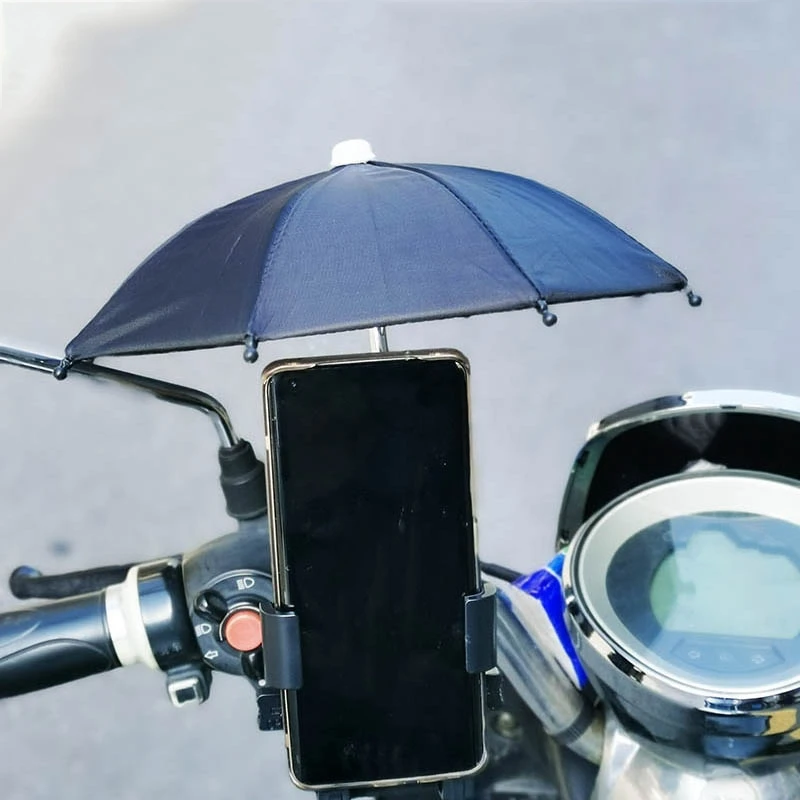 Mini Sunshade Umbrella Motorcycle Phone Holder Umbrella Decorative Umbrella For Bike Motorcycle Scooter E-Bike