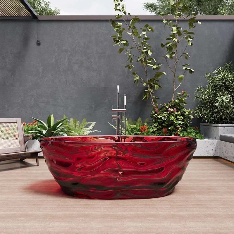 

Transparent bathtub mermaid ripple factory direct sales engineer household colorful resin bath