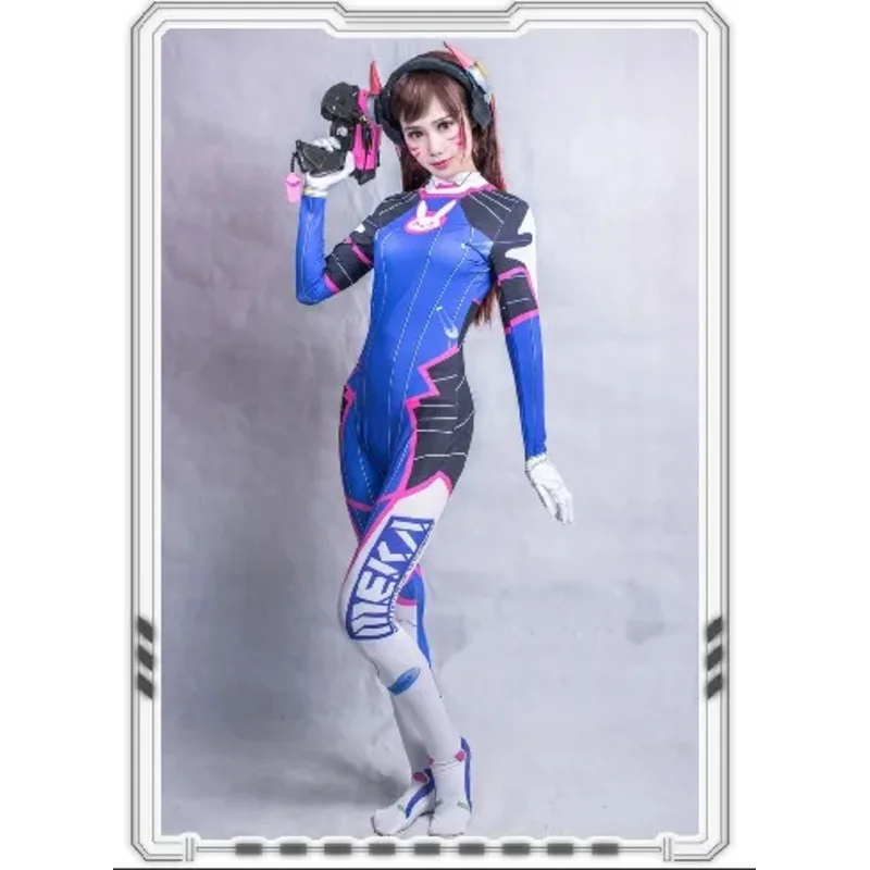 Full Set D.VA Costume Gun Headset Armour 3D Print Classic Skin Bodysuit Halloween Cosplay dva Zentai Catsuit Custom Kids  NL0370