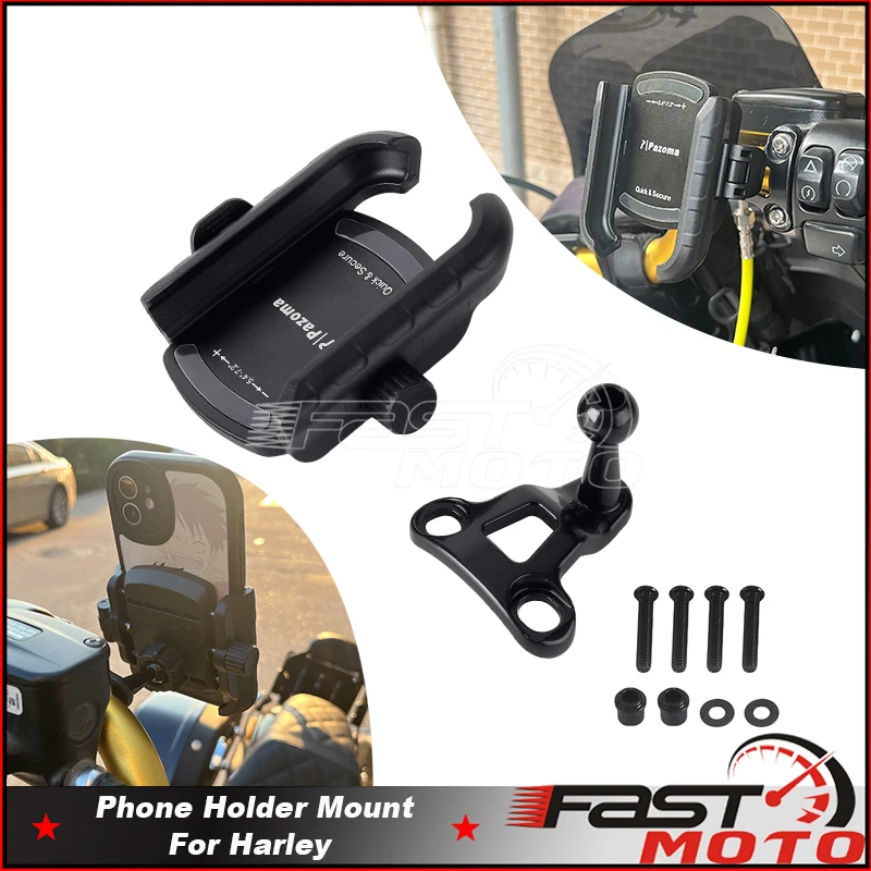 

Крепление на руль, держатель для телефона, GPS, держатель для мобильного телефона, кронштейн, подставка для Harley Softail Street Bob Low Rider Slim Standard