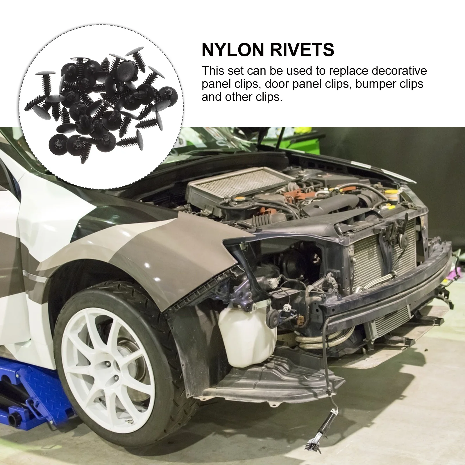 

100Pcs Car Nylon Rivets Retainer Pin Push Fastener Trim Screw Bumper Liner Replacement Retainer Pin Nylon Rivets