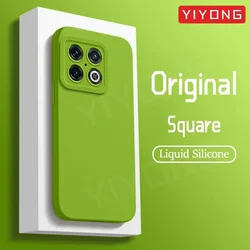 For OnePlus10 Pro Case YIYONG Square Liquid Silicone Soft Cover For OnePlus 10 Pro One Plus 11 R 11R OnePlus11 Phone Cases