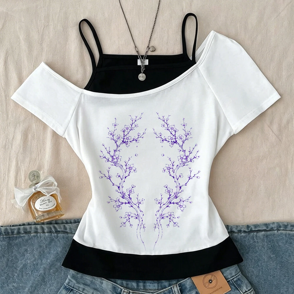 Japanese Y2k Clothes Women T Shirt for Women Harajuku 2000s Tops Woman Clothing Graphic T Shirts Star Girl Y2k Top Kawaii Kpop ﻿