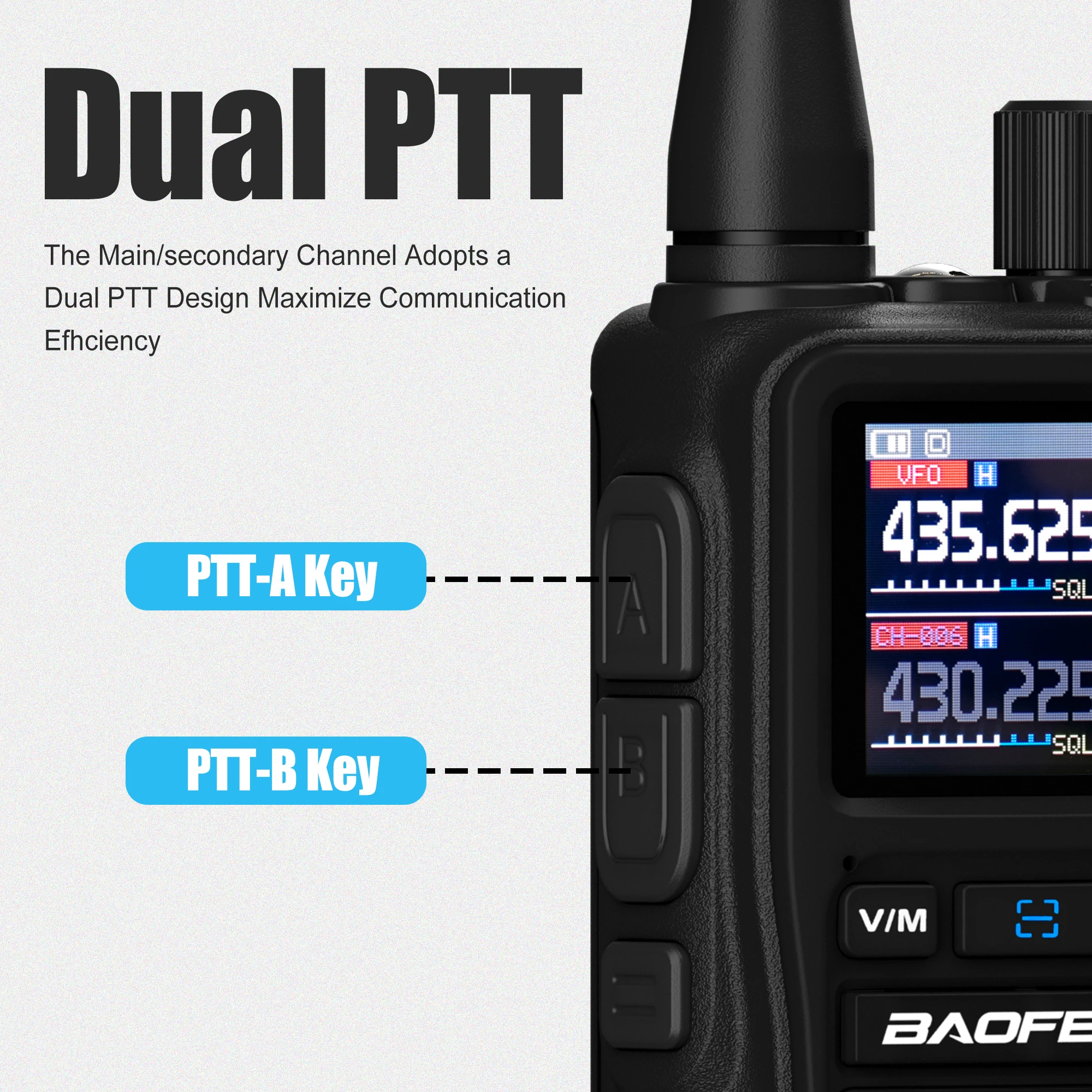 Baofeng UV-5R جهاز اتصال لاسلكي صغير أسود اللون بلوتوث برمجة متعدد الموجات نسخة سريعة تردد مزدوج PTT Type-C 999 قنوات