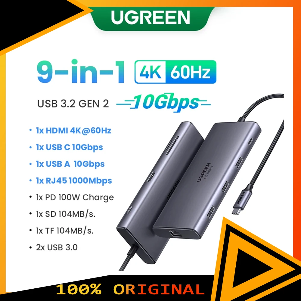 UGREEN USB C HUB 4K60Hz HDMI Adapter USB C to USB3.0 PD100W SD&TF Type C 3.1 Splitter Docking Station for MacBook Pro Air Laptop