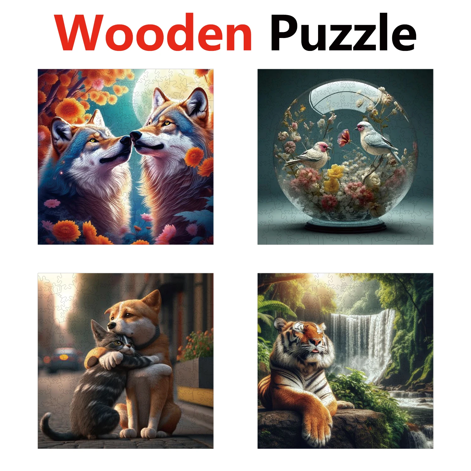 

Wolf Bird Dog Tiger Animal Puzzles High Quality Jigsaw Puzzle Wooden Puzzle Best Christmas Gift
