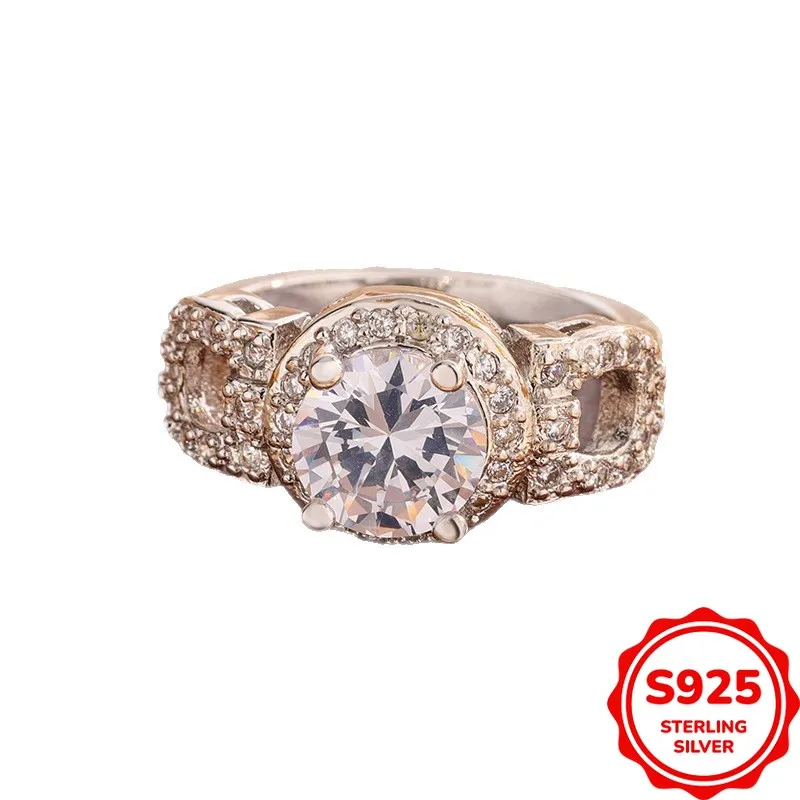 

Fashionable and Personalized Genuine S925 Silver Heavy Industry Luxury Ladies Ring