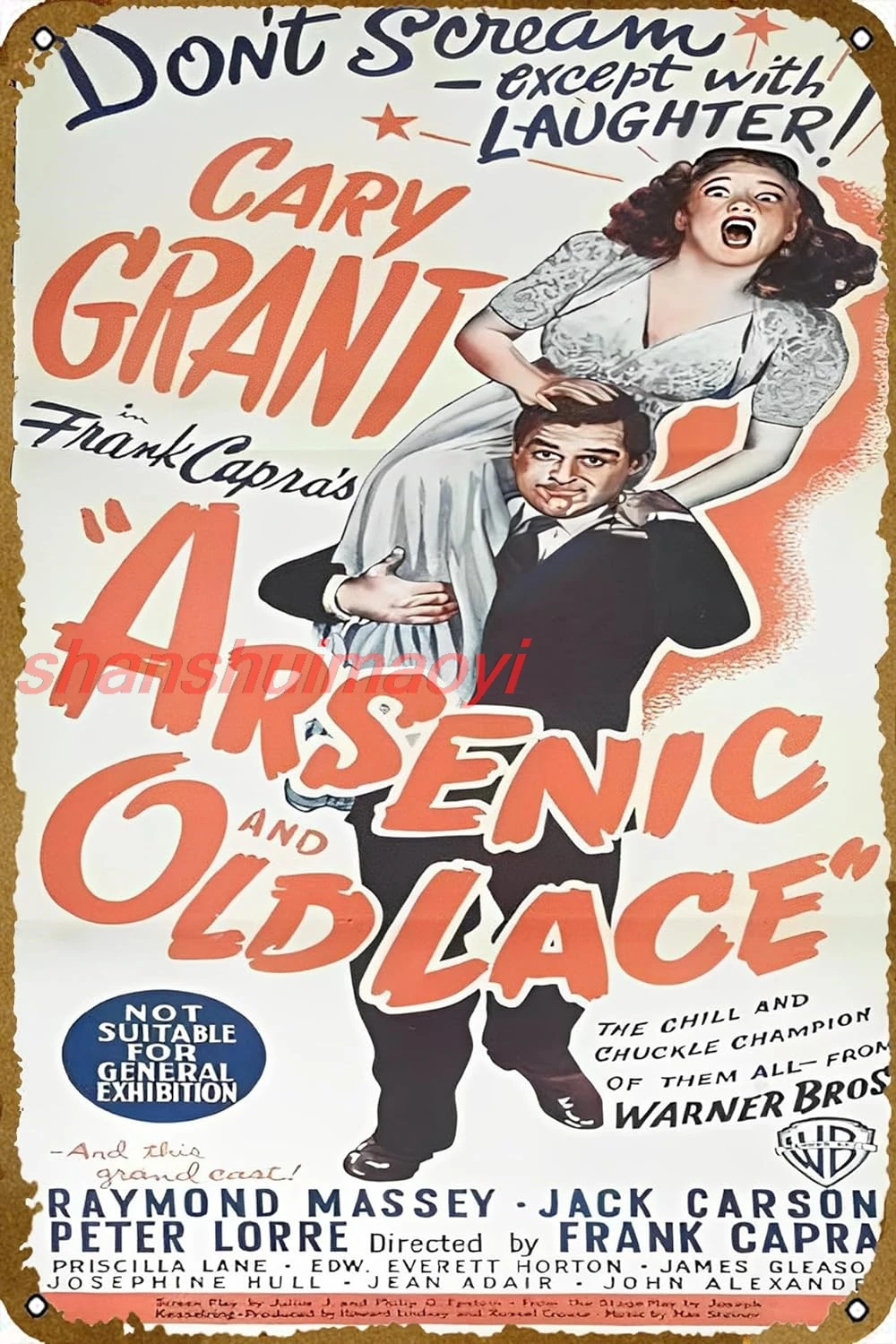 ARSENIC AND OLD LACE Original Daybill Movie Poster Cary Grant Frank Capra Movie Poster,Metal Tin Sign,Vintage Style Classic HAI