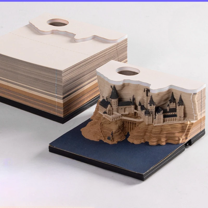 Magic Castle 3D Notepad 2025 ปฏิทิน MeMO Pad บล็อกหมายเหตุ Hary Design หมายเหตุกระดาษเครื่องเขียนอุปกรณ์เสริมของขวัญแปลกใหม่ Light