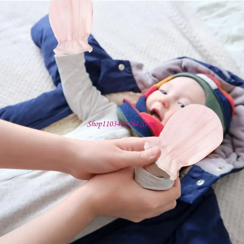 

1 Pair Infant Scratch Prevention Gloves Lightweight and Stretchy Cotton Mittens