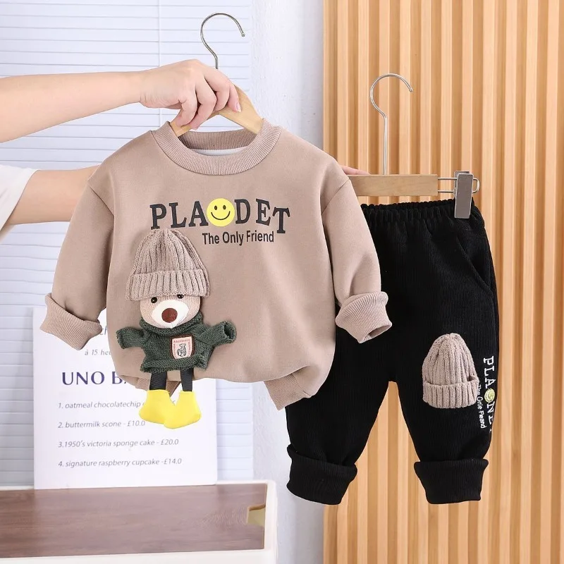 

Комплект детской одежды для детей 1-7 лет, повседневная одежда для мальчиков, детский модный свитшот и штаны, комплект из 2 предметов, детские осенне-зимние спортивные костюмы