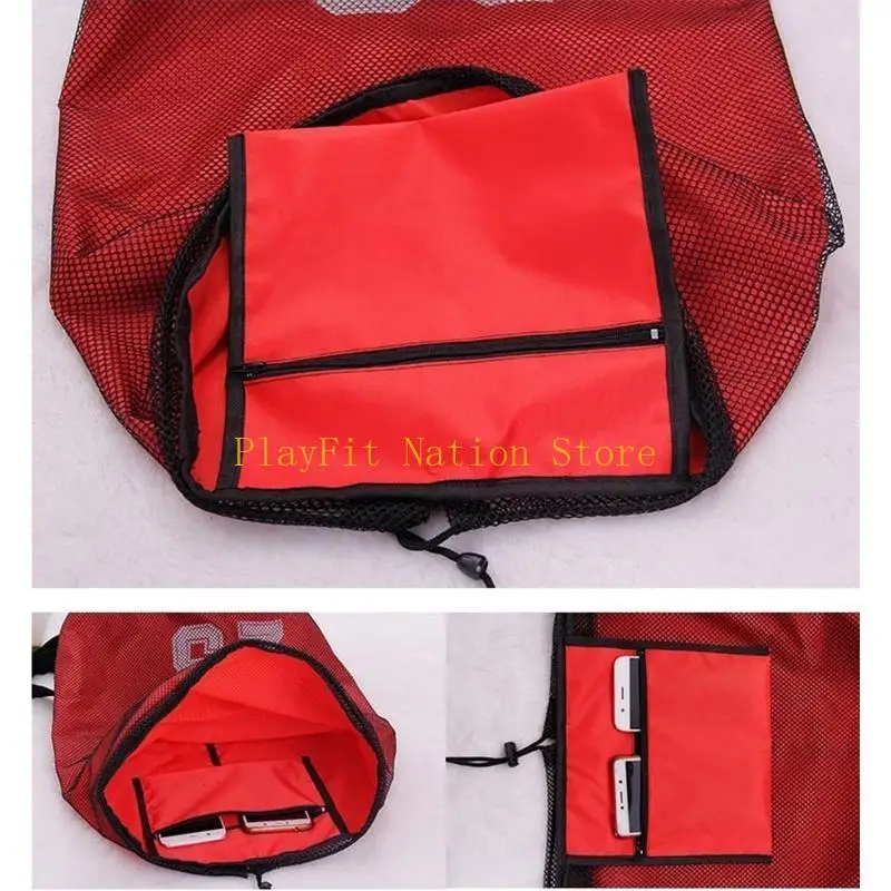 242F Bóng rổ Bóng rổ vai Backpack Outdoor Sport Fitness Volley Bóng đá Huấn luyện Bóng đá Túi lưu trữ Draw