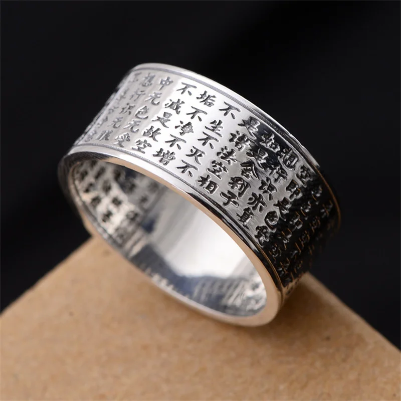 BOCAI New S925 Silver Jewelry Accessories Personalized Fashion Punk Men and Women Rings Good Luck Rotation Birthday Gifts