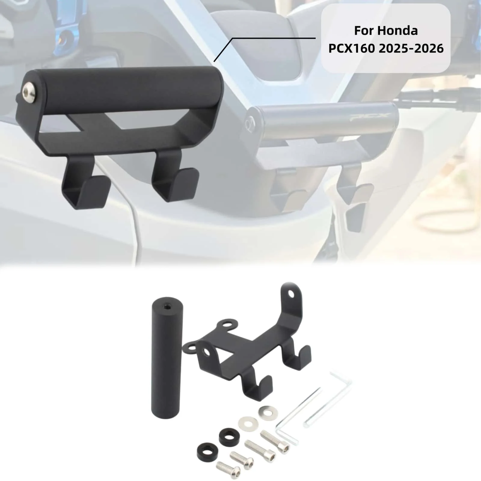

For Honda PCX160 2025 Motorcycle Handlebar hook Storage Accessories Navigation GPS Bracket Mount Holder Rod Luggage Bag Hook