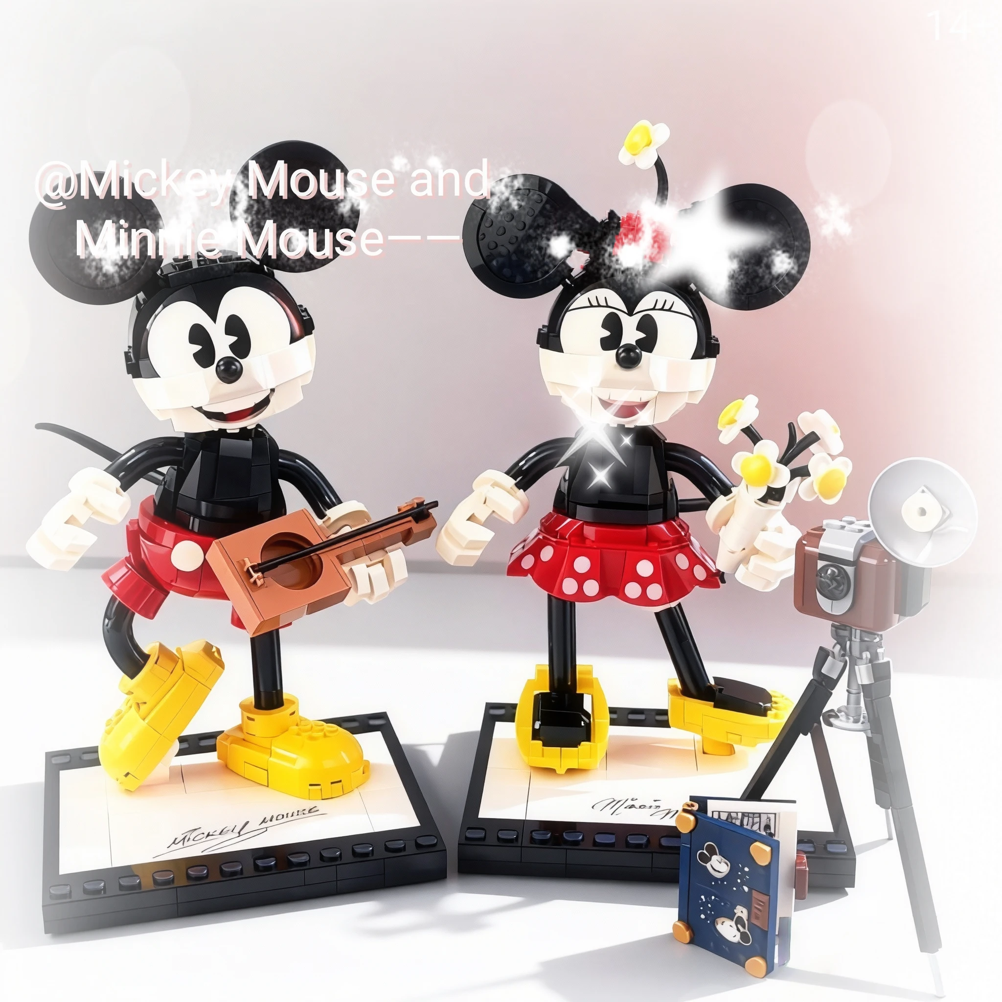 2026 NEW 1739PCS Mickey & Minnie 3D Building Blocks Figures Movie Character Model Cartoon Display Decoration Holiday Gifts
