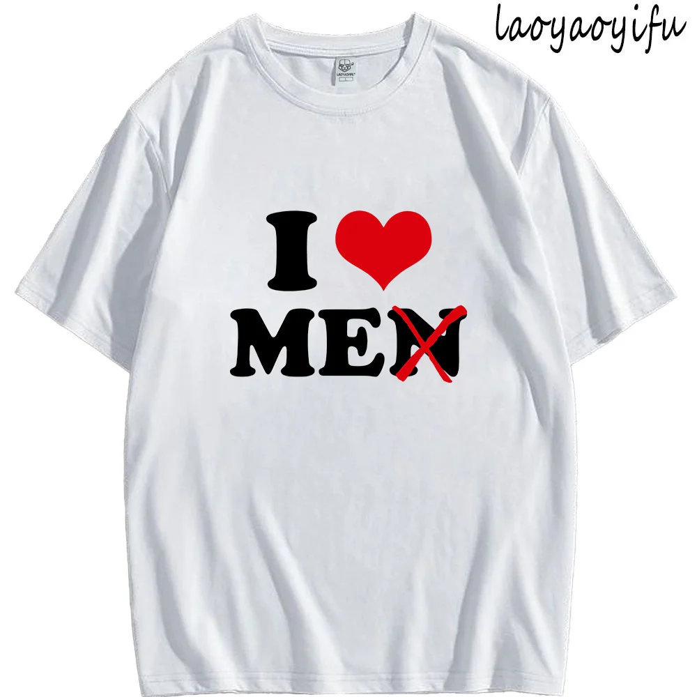 New Harajuku Streetwear Short Sleeve Funny Humor I Love Me Red Heart Myself Print Unisex Birthday Gifts Mens Clothing Cotton