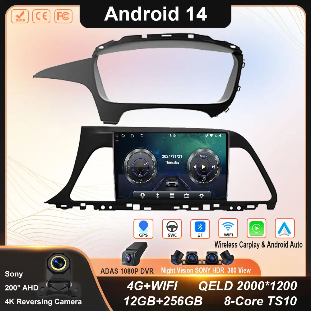 

Car Radio Android For Hyundai Sonata 7 LF 2014 2015 2016 2017- 2020 Auto Stereo Multimedia Player GPS Navigation 4G Wifi No 2din
