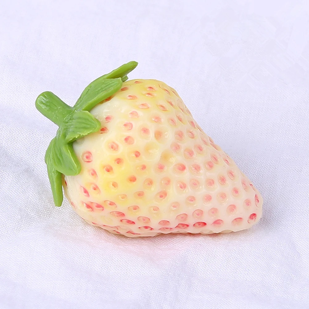 

3pcs Lifelike Artificial Strawberry Decor Fake Fruits Simulation Ornament Realistic Pink Model Home Montessori Toys