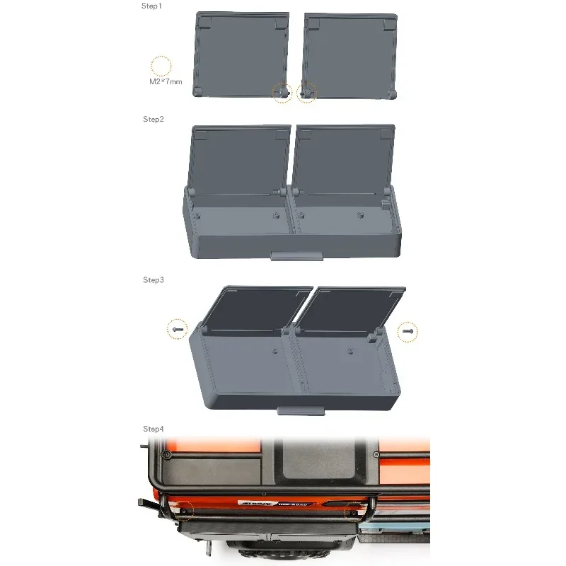 1/8 MJX H8H RC Crawler Side Window Expansion Box Tool Storage Bag,Scale Model Parts Upgrade Modification Accessories/Storage Bag