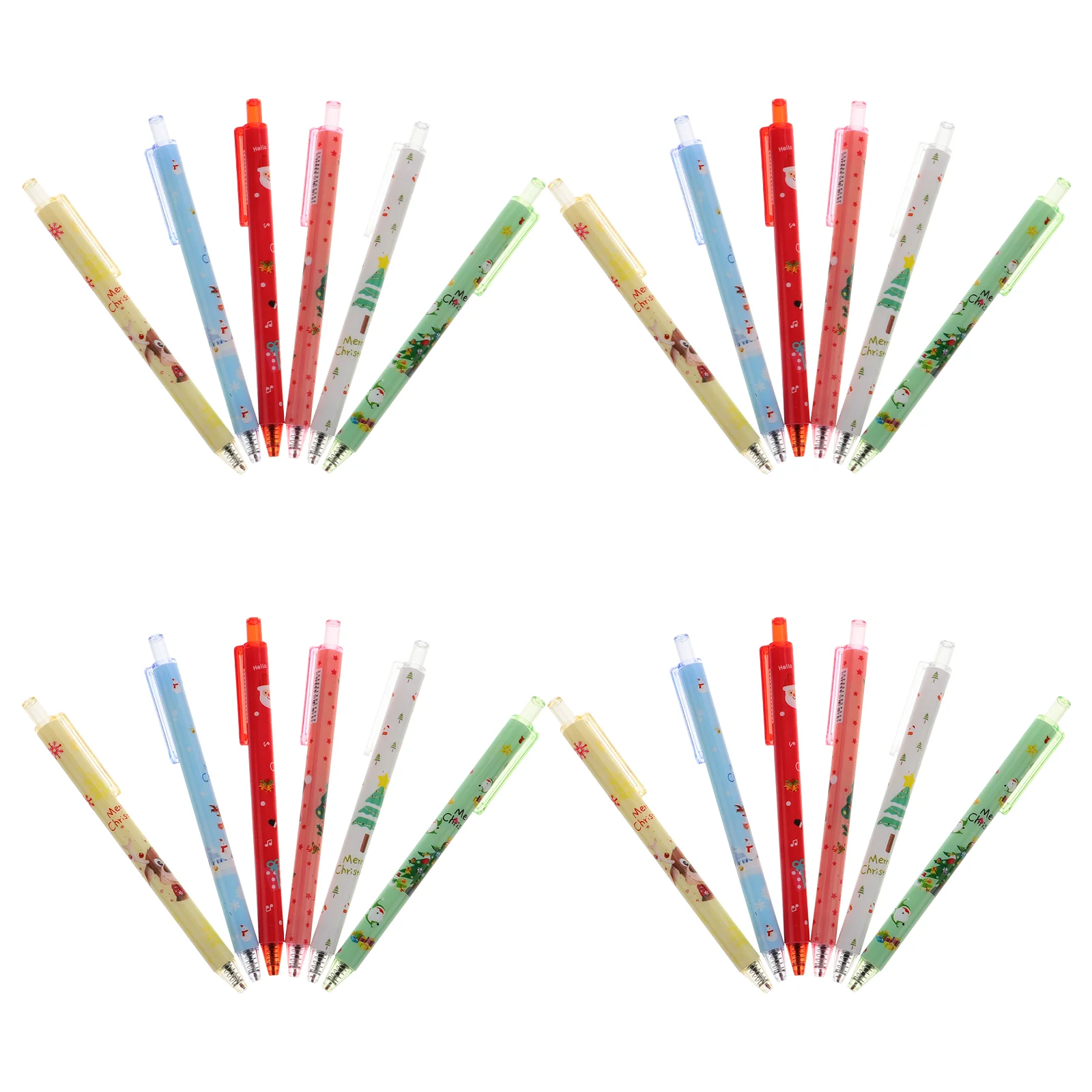 24 Pcs Christmas Gel Pen Signature Pens Sto Gifts Filler Prize Cute Students Plastic Office