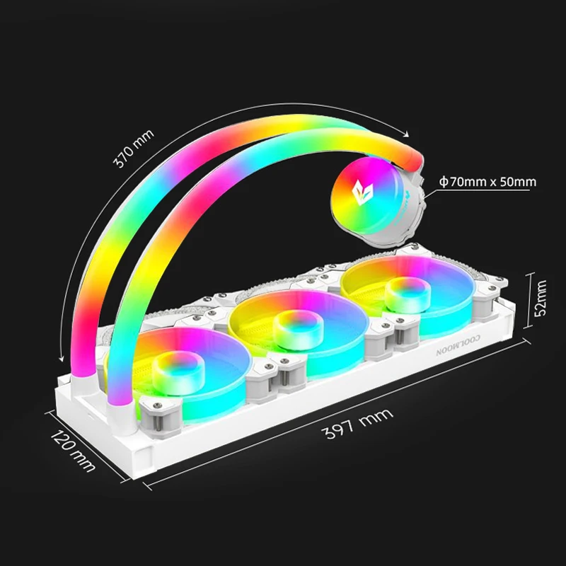 Imagem -04 - Radiador de Refrigeração a Água com Tubo Rgb pc Cpu Cooler Argb Aio Ventilador Líquido Lga 11x 1200 1700 2011 Am4 240 360